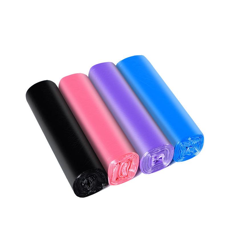 Garbage Bag Household Kitchen Hotel Flat Mouth Plastic Bag Black Color Thickened Medium Disposable Cleaning Bag