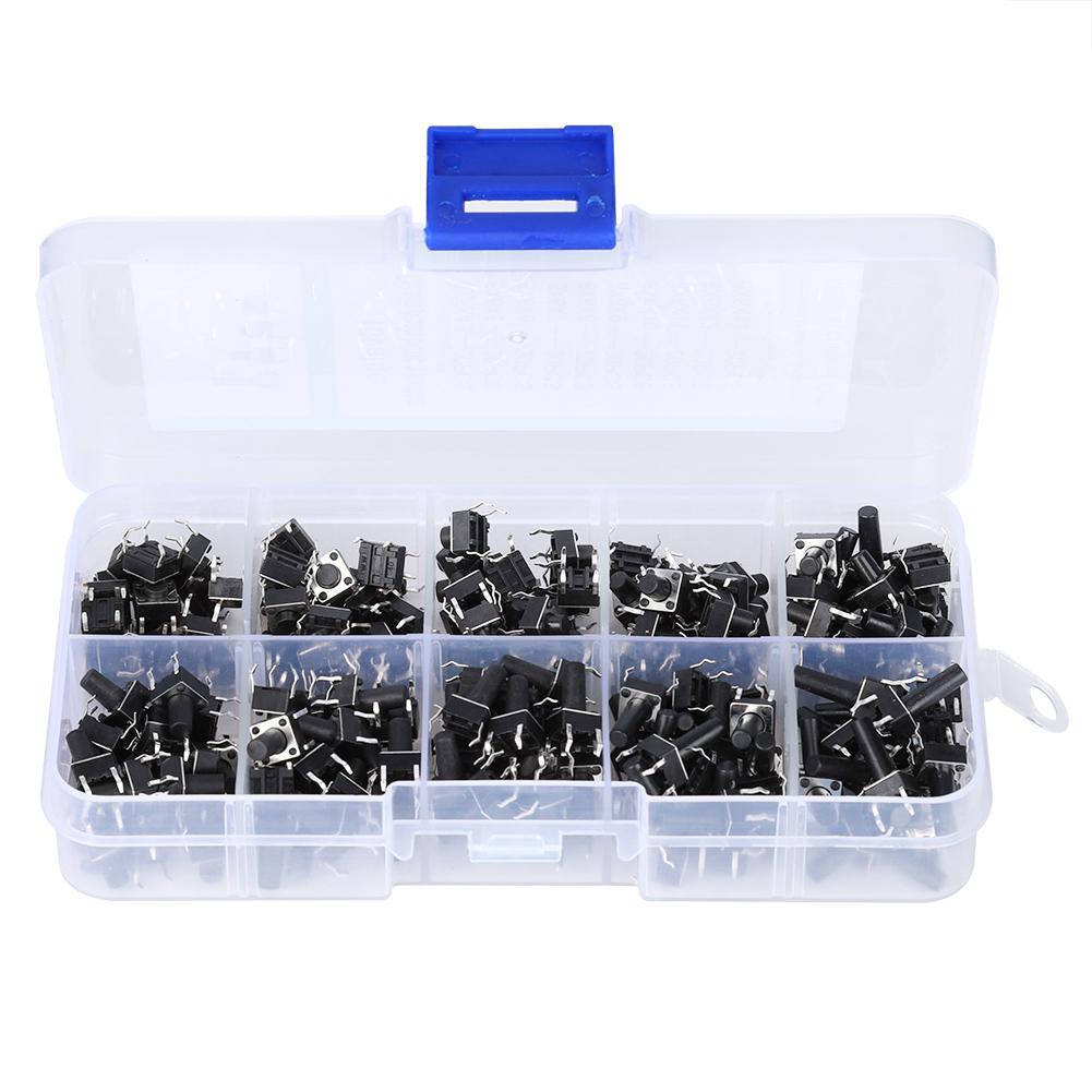 200PCs Tact Switch Kit Industrial Accessory Hardware Parts 10W Flick Interrupter Kits200PCs