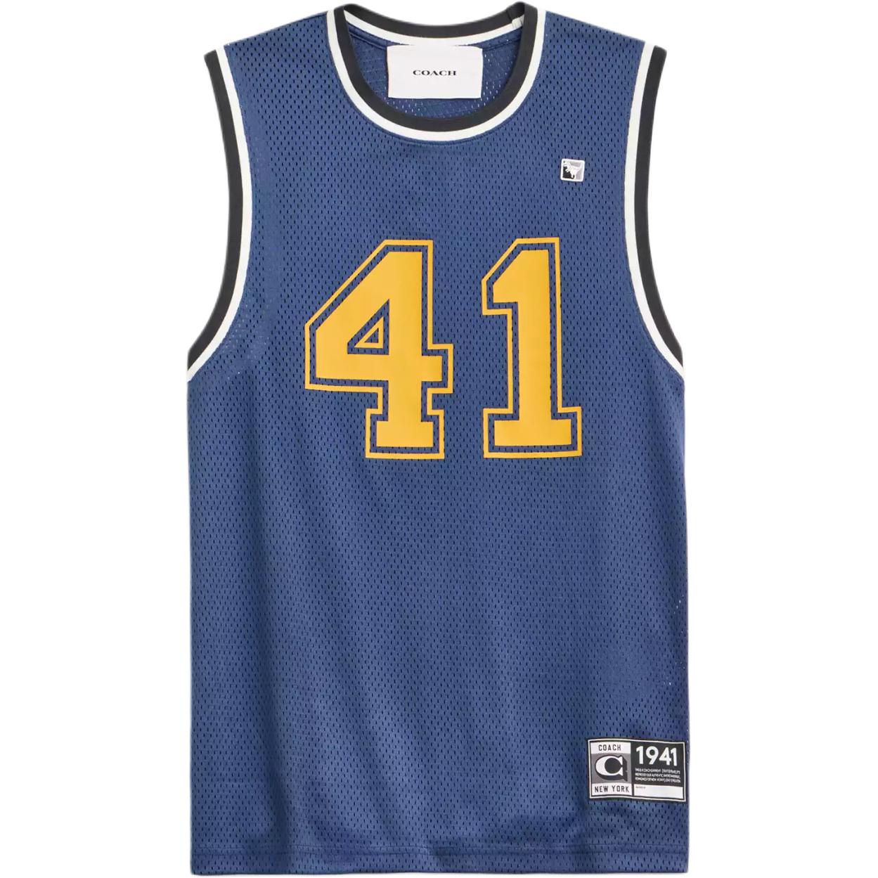 

Coach Letter And Number Print Crew Neck Casual Vest Men Tops Blue CJ380-DEB S