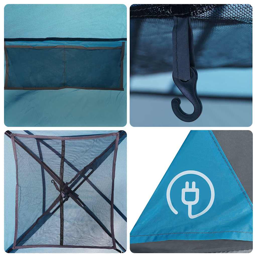 5 Person Camping Tent Blue Waterproof
