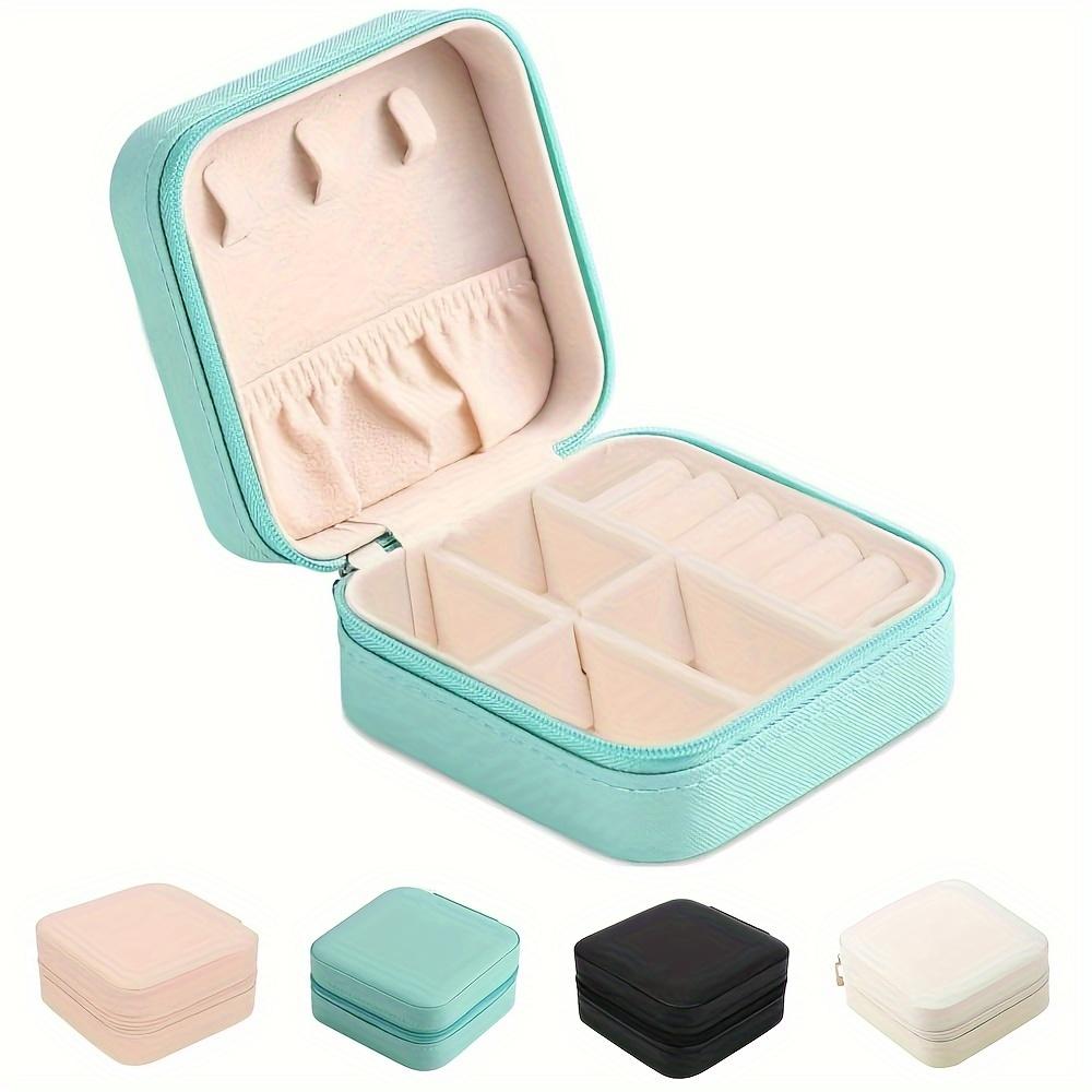 1PC Mini Portable Jewelry Storage Box with PU Leather Desktop Ring Roller Holder Travel Jewelry Box Is Suitable for Earring Rings and Accessories.