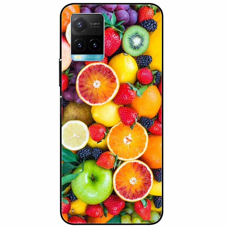 Für vivo Y33s Hülle Y 33s Silikon Weich Bemalt Katze Schwarze Hüllen für Vivo V2109 Y33S Rückseite TPU Hülle für VIVOY33s Cartoon