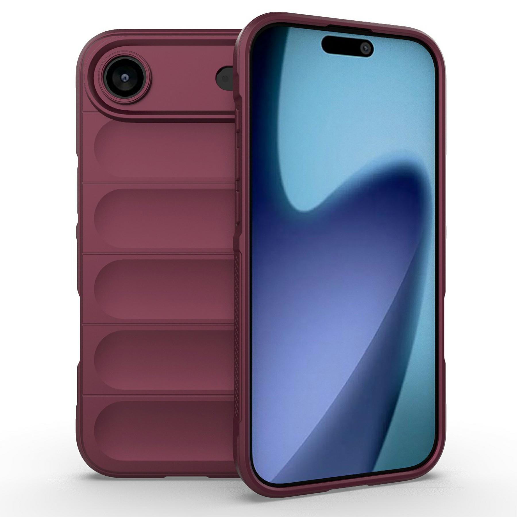

For iPhone 17 Air Case Anti-Drop Soft TPU Rugged Phone Back Cover Wine Red