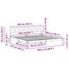 Bed Frame in White and Light Grey 200 x 200 cm Solid Pine Wood