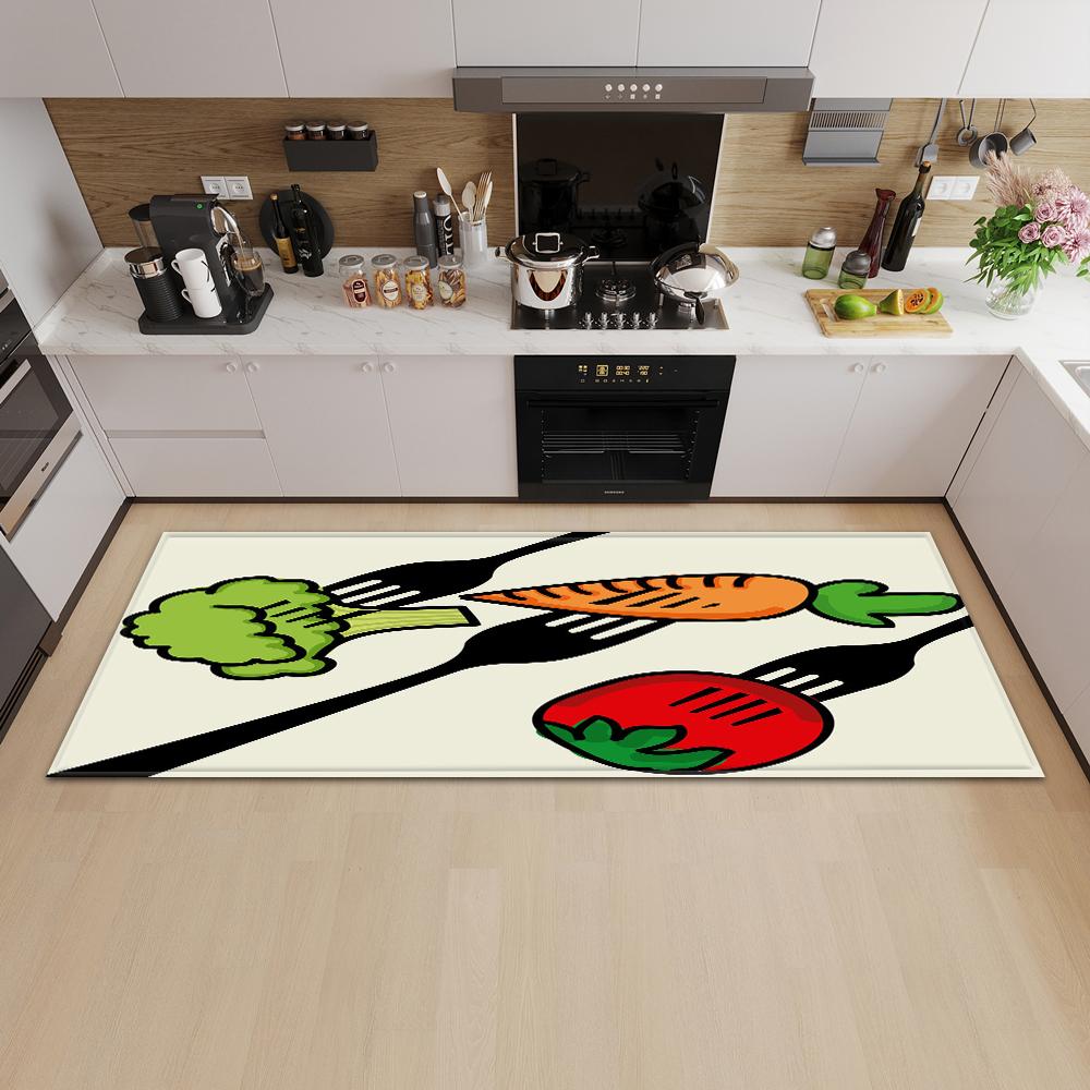 Kitchen Mat Entry Door Mat Bedroom Carpet Corridor Bathroom Non-slip Floor Living Room Pattern Rug