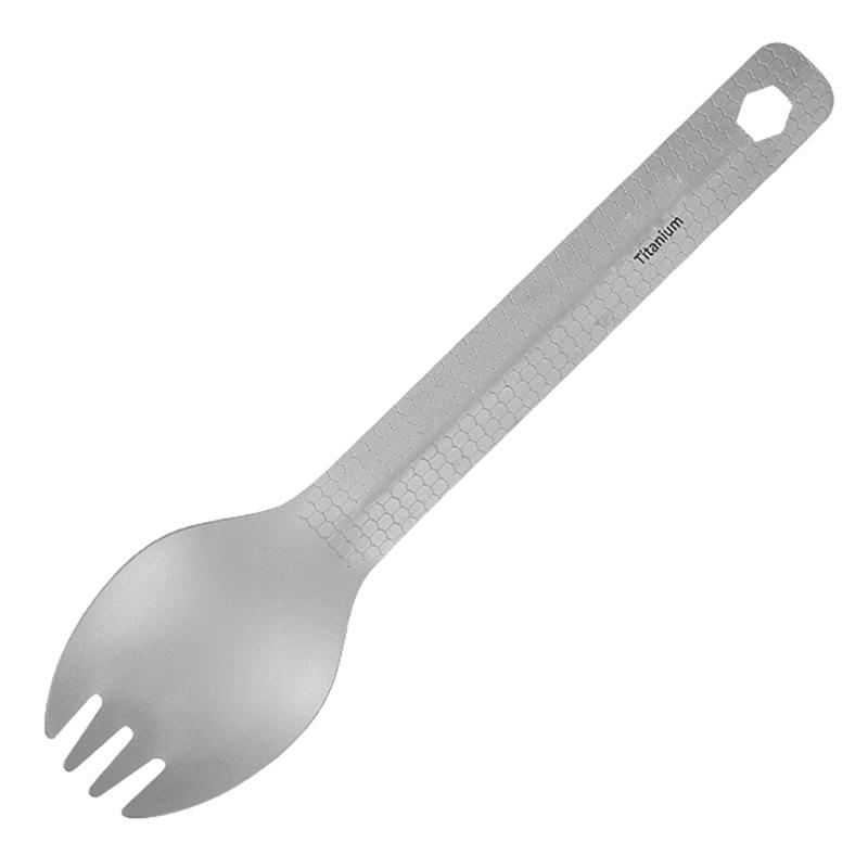 

Versatile Cutlery Titanium Long Handle Spork Spoon Travel Picnic Tableware Metal Spork for Camping and Picnics