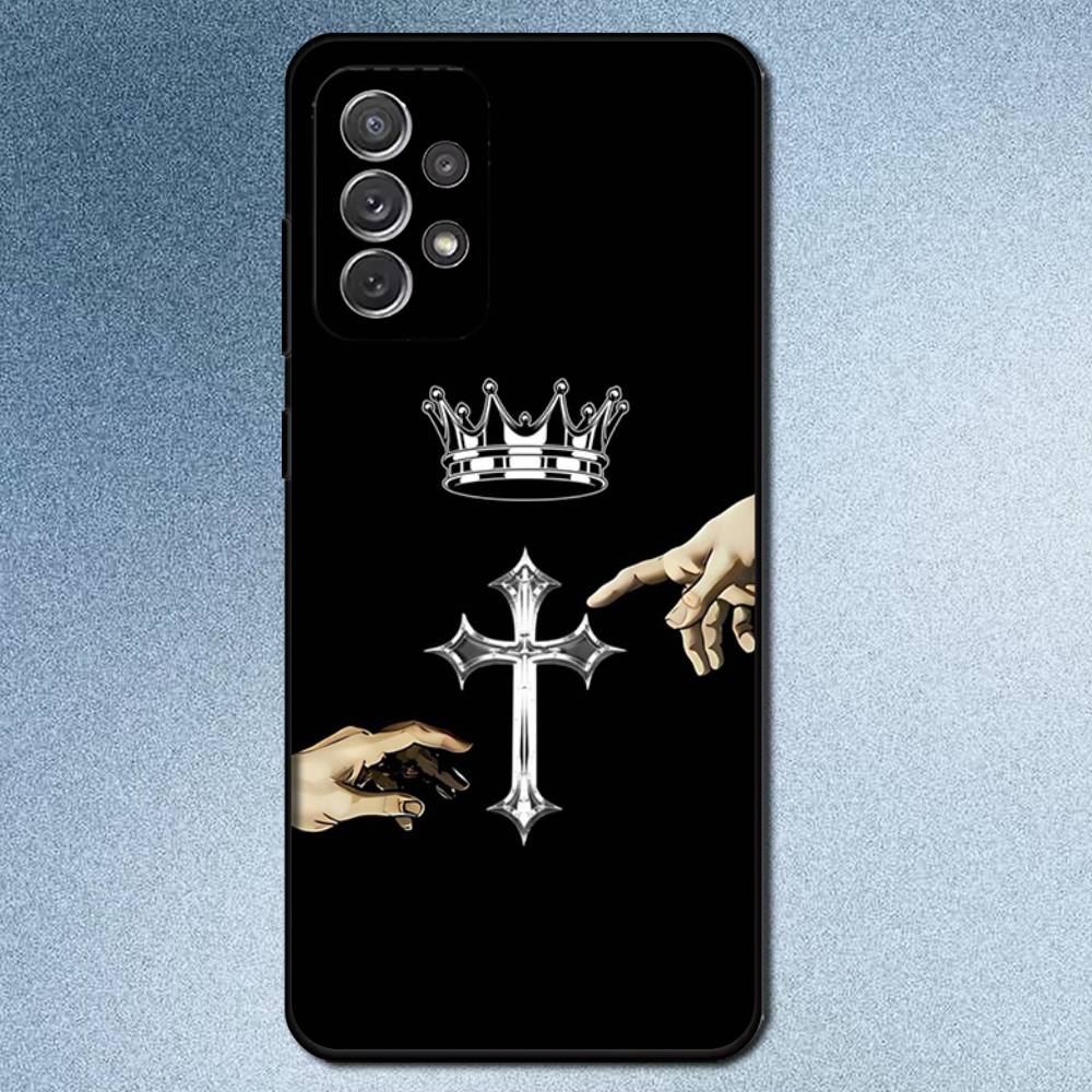 Orthodox Cross Icon Phone Case For Samsung S25,S24,S21,S22,S23,S30,Ultra,S20,Plus,Fe,Lite,Note,10,9,5G Black Cover