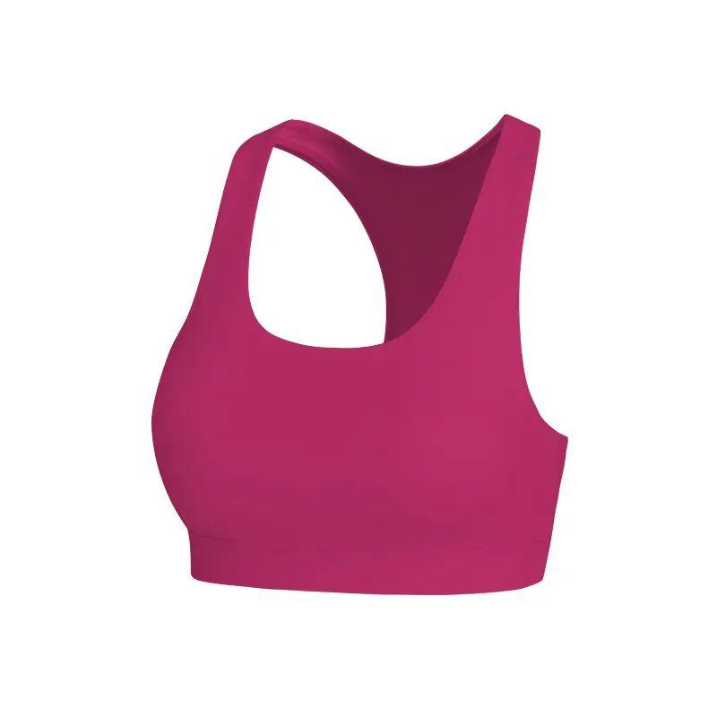 

Comfortable Outer Wear Yoga Top High Strength Push up Shockproof Bra Straps Chest Pad Sling Vest Sports Underwear Pitaya L