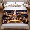 Music General Theme Soft Blanket Personalized Custom Name Text Print Warm Blanket Home Sofa Bedroom Decor