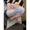Cute Bear Ears Hat Scarf Integrated Women's Winter Versatile Thickened Warm Hooded Plush Scarf Tide