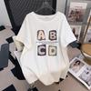 Plus Size Mid-Length Loose Short-Sleeve Round Neck T-Shirt for Women (Sizes 200/300/350 Jin)