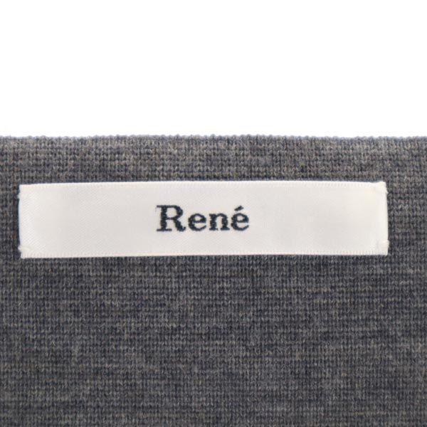 Rene Made in Japan Misto Lana Maglia a Manica Lunga Taglio 34 Grigio Donna Usato