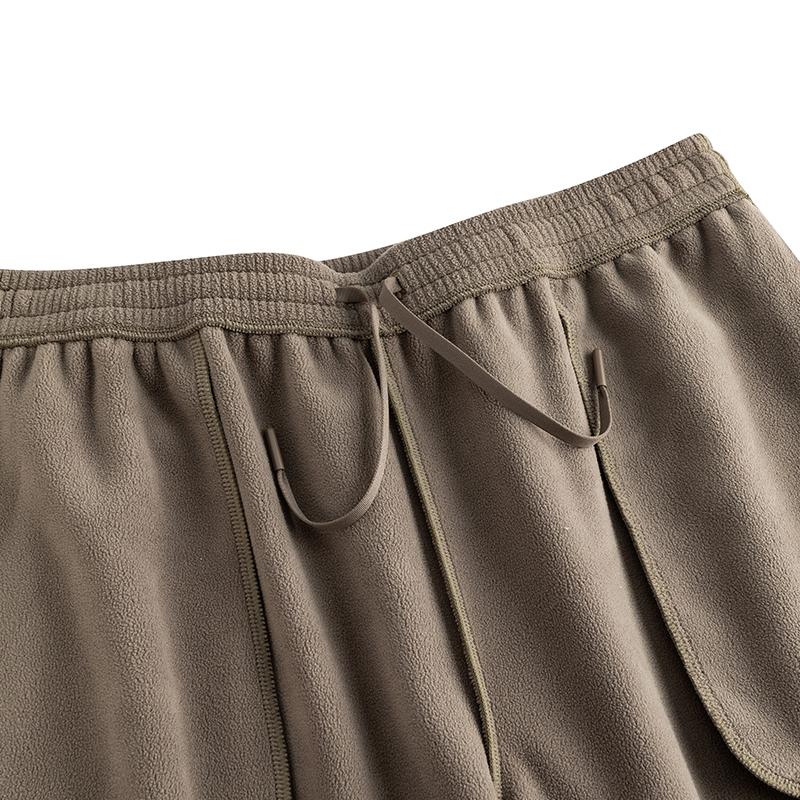 Anta Outdoors Series Fleece Long Pants Men Bottoms Pine-Green 952546301-2