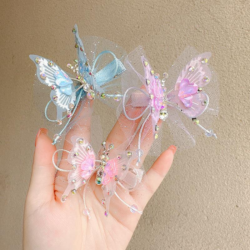 

Colorful Crystal Butterfly Hair Clips for Girls – Lively Winged Pair синий