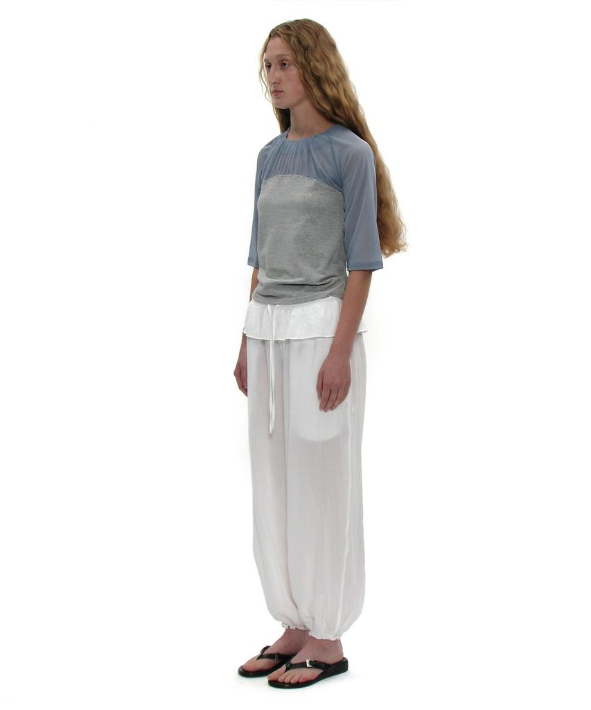 PARTIMENTO WOMEN Shirred Bustier Combination Top_Melange