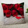 Red Rose Pattern throw pillow cover with short plush print living room sofa decoration cushion cover pillow covers decorative