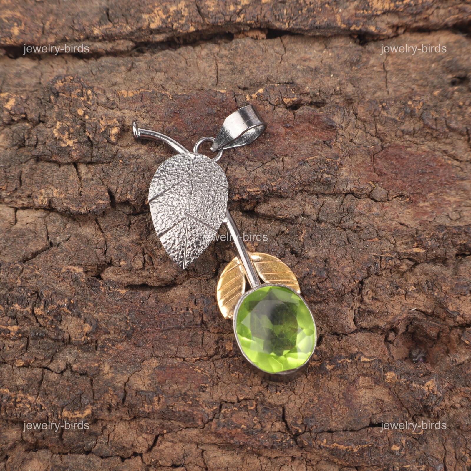 

Heart Chakra Peridot Stone 925 Silver Anniversary Daughter Gift Artisan Pendant PP-55-12