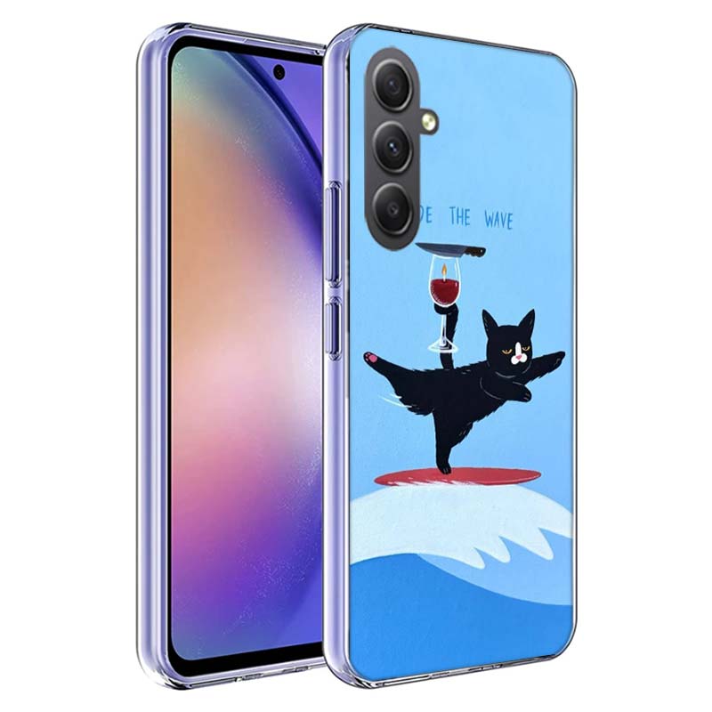 

Cute Cat Funny Wine Art Phone Case for Samsung A17 A37 A57 A07 A16 A26 A36 A56 A06 A02S A12 A22 A32 A52S A04S A14 A24 A34 A54 A0 Samsung A17 5G