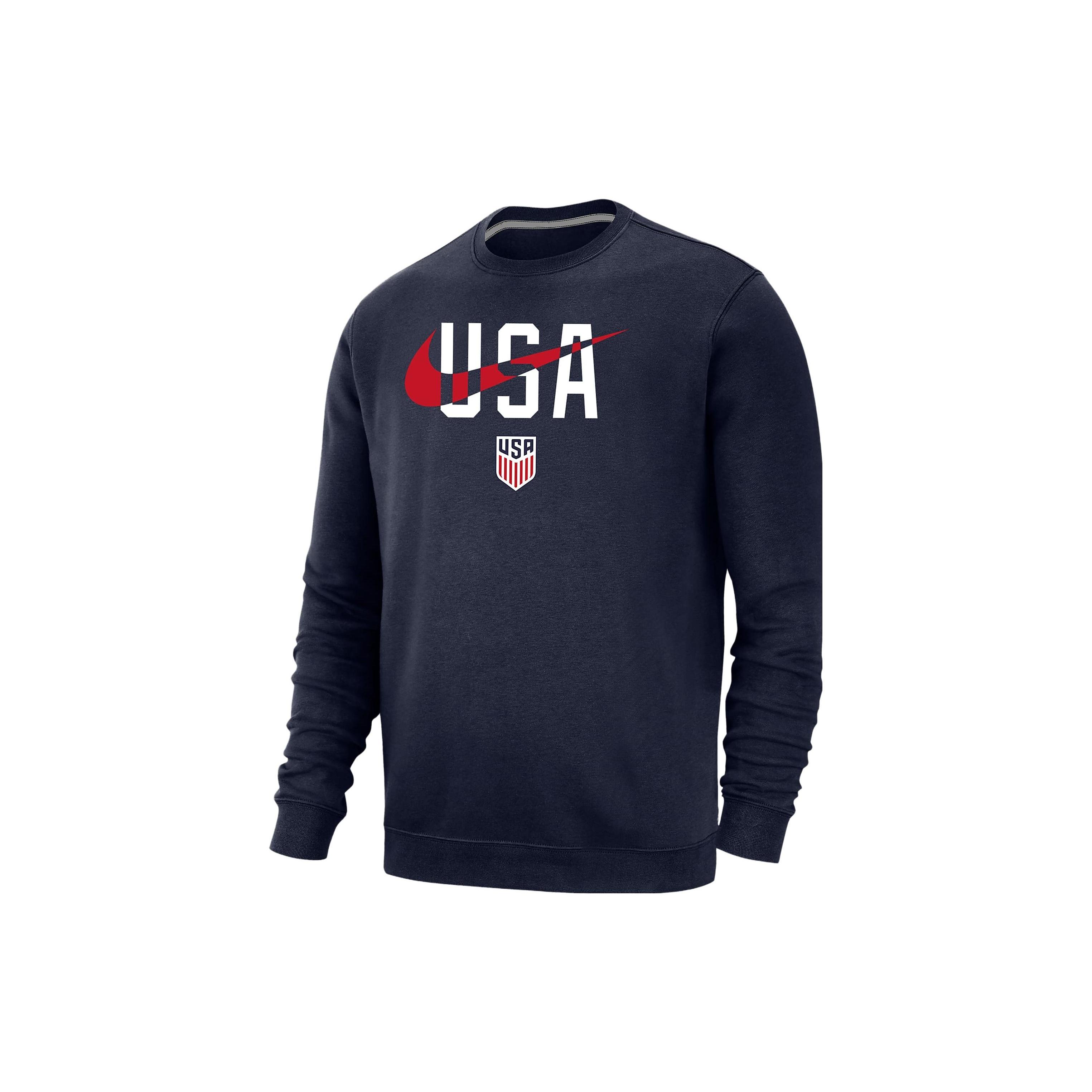 Nike USA Club Fleece Crew Neck Sweatshirt Navy Men s M33778OXNAV-USA M