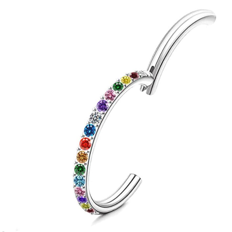 2024 Vibrant Rhinestone Nose Ring & Ear Cuff - Exclusive G23 Titanium Punk Style