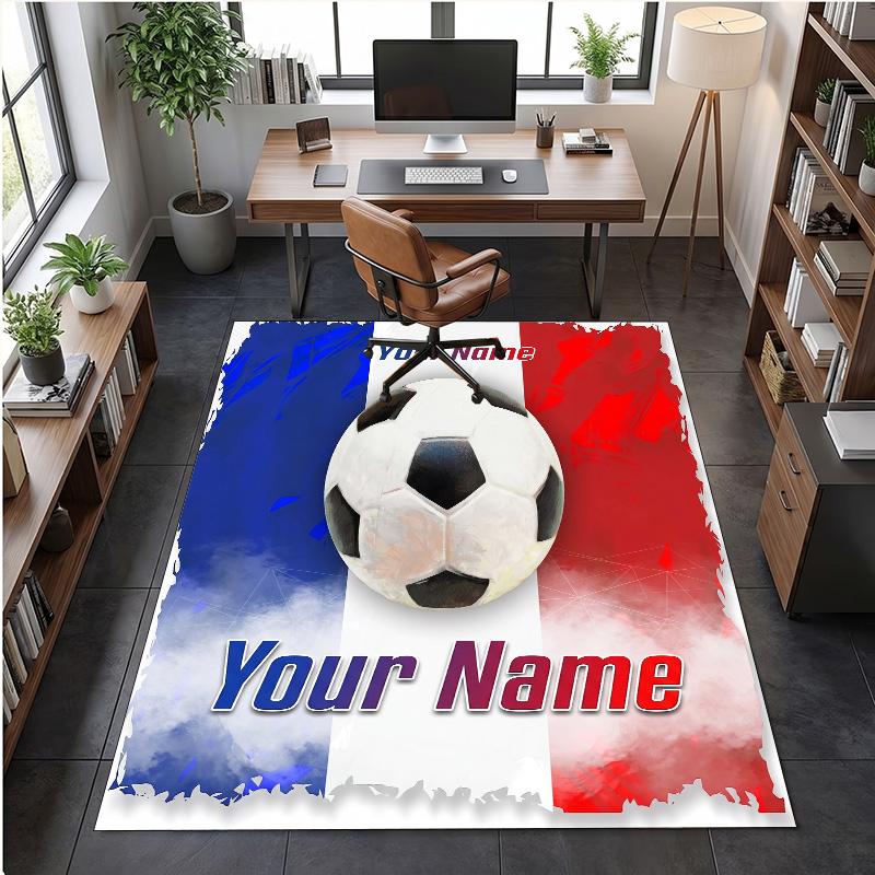 Crystal Velvet Rug France national football team Print Custom Name Text Floor Mat Home Decor