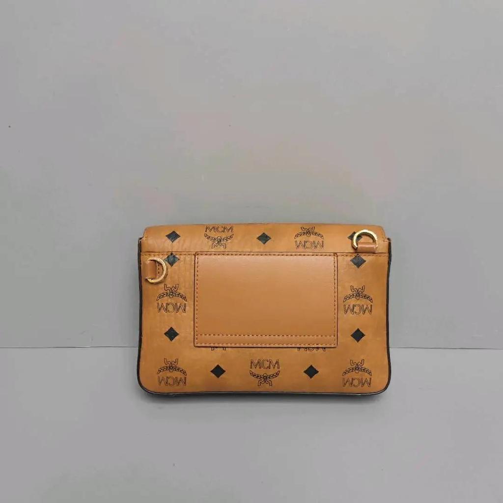 [Pre-Owned] Millie Visetos Metallic Hardware Laurel Leaf Lock Monogram Smooth Envelope Crossbody Bag Coated Canvas Napa Leather S - Very Good #1R6SC5S