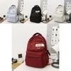 Letter Lightweight Nylon Student Backpack With Zipper Closure For High School And College Daily Use