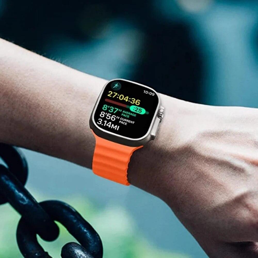 Ocean Silicone Strap for Apple Watch 49mm 45mm 41mm 44mm 40mm 42mm 38mm Breathable Bracelet Wristband Ultra  8 7 6 5 4 3 SE Band