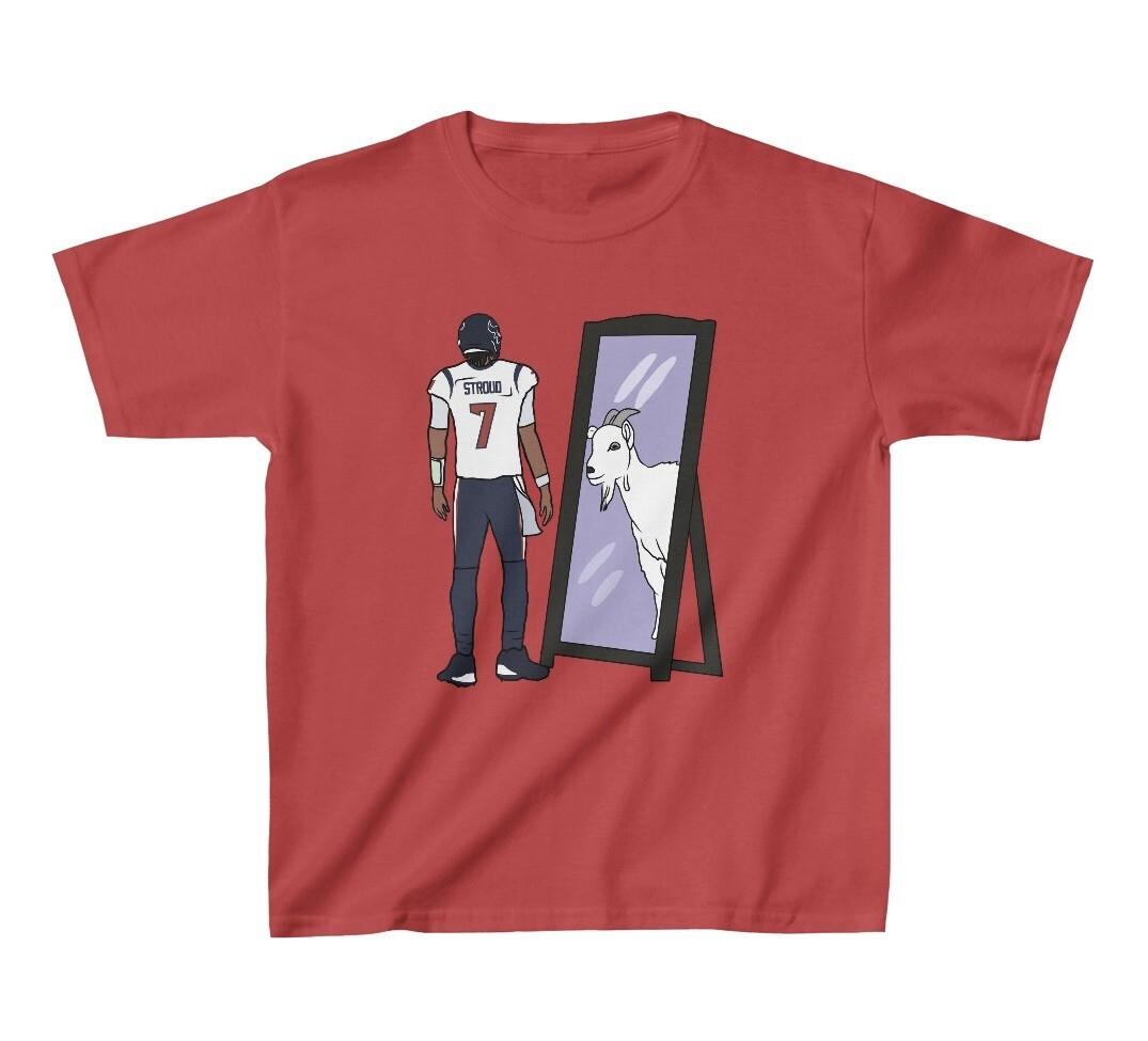 Youth T-shirt CJ Stroud Mirror GOAT Tee Kids Sizes XXXL