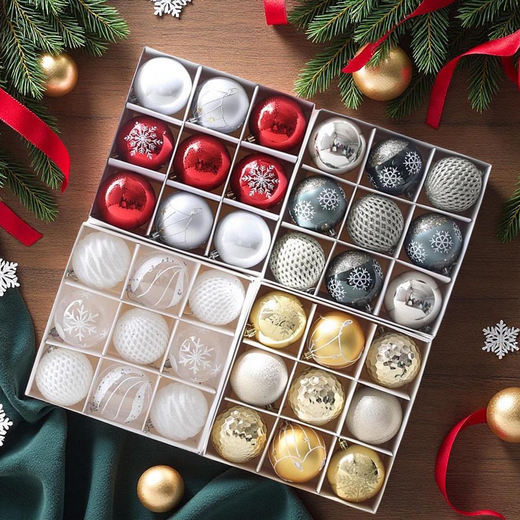 Christmas Tree Ornament Set: Nine Painted Macaron Candy Color Irregular Balls