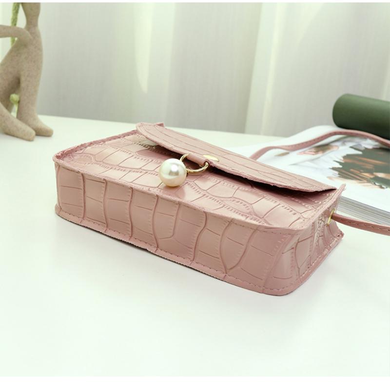 New Shopping Bag Retro Leisure Ladies Tote Stone Shoulder Bag Women Leather Solid Color Chain Women's Bag