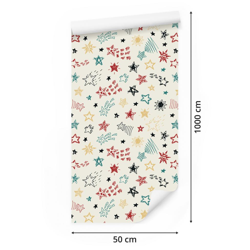 Colorful Stars Wallpaper for Living Room and Bedroom 50x1000