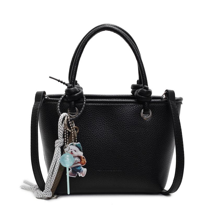 Hot-selling lychee pattern texture simple portable bucket bag Korean version casual temperament versatile commuter style messenger women's bag