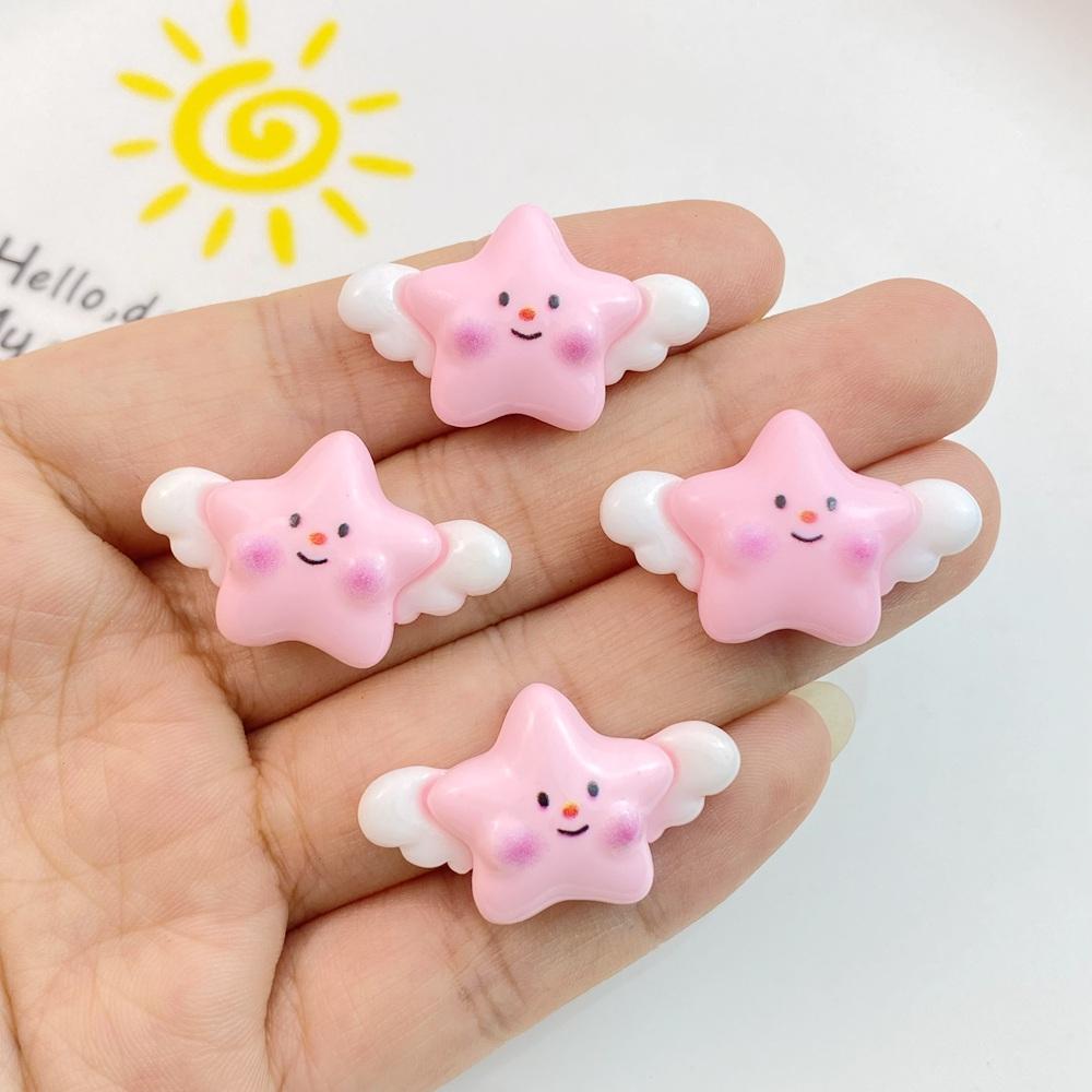 10Pcs New Cute Resin Sun, Stars, Moon, Clouds Series Flat Back Parts Embellishments For Hair Bows Accessories