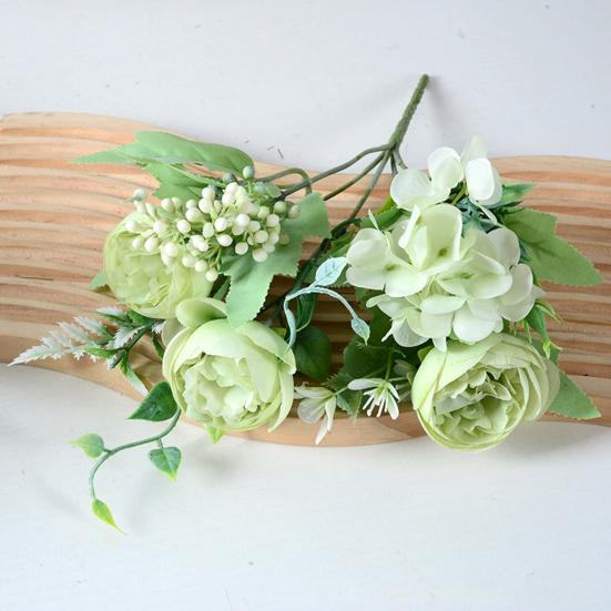 Artificial Peony Flower Bouquet Faux Silk Flower with Hydrangeas And Eucalyptus Leaves for Vase Floral Arrangements Table Centerpiece Wedding Party
