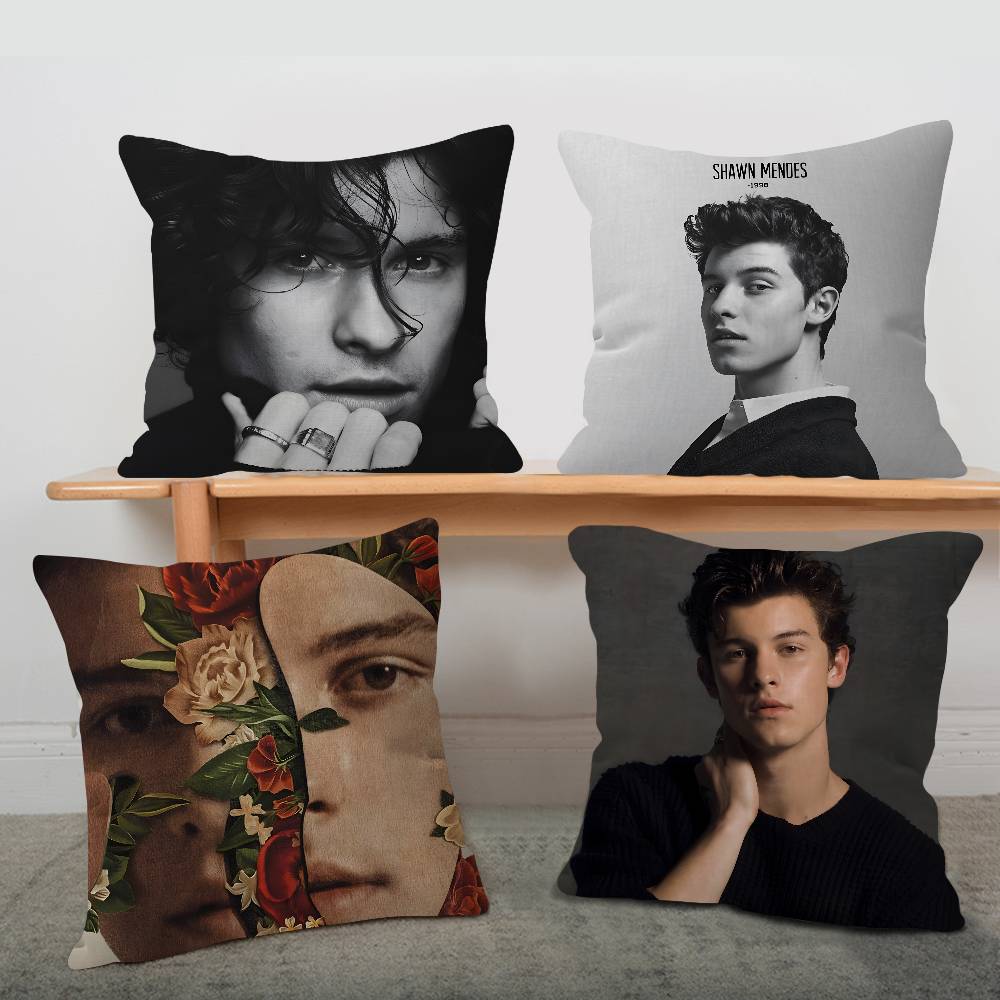 S-Shawn-Mendes Pop-Melodic Office Cushion Pillowcase Car Cushion Cover45X45CM Lumbar Pillowcase Sofa Pillowcover