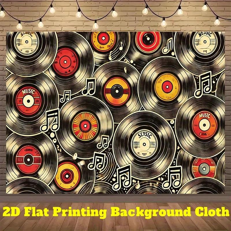 One vintage vinyl record wall banner, specially designed for retro music parties. yzb