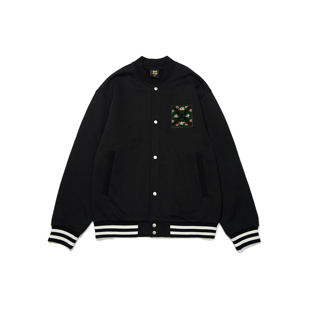 Li-Ning Daily Progress Gold Series Trendy Sports Jacket With Floral Embroidery Men Jacket Black AJDT005-3