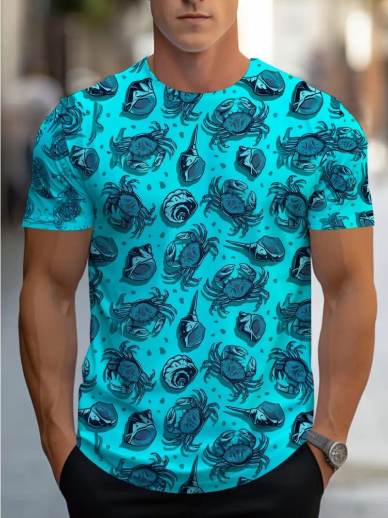 Men s Turquoise Blue Crab T-Shirt S