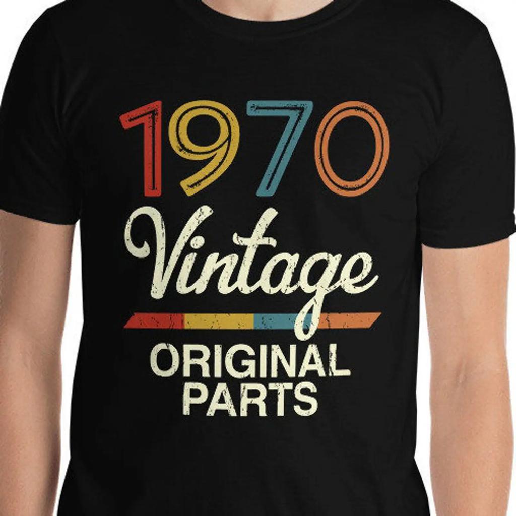 Funny 50th Birthday Vintage 1970 Original Parts 50 Yrs Old Classic Car Collector T Shirt Vintage Unisex Versatile