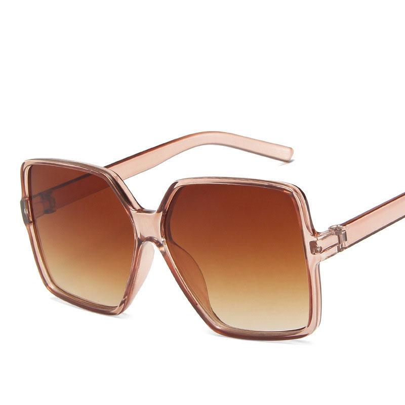 Mode Klassische Übergroße Sonnenbrille Frauen Quadratische Gläser Fahren Im Freien Gradienten Reise Spiegel Sonnenbrille Kunststoff Rahmen Uv400