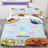 Anpanman Printed Cute Children's Duvet Cover Set, Three-Piece Set(1*Duvet Cover + 2*Pillowcase, Without Core),