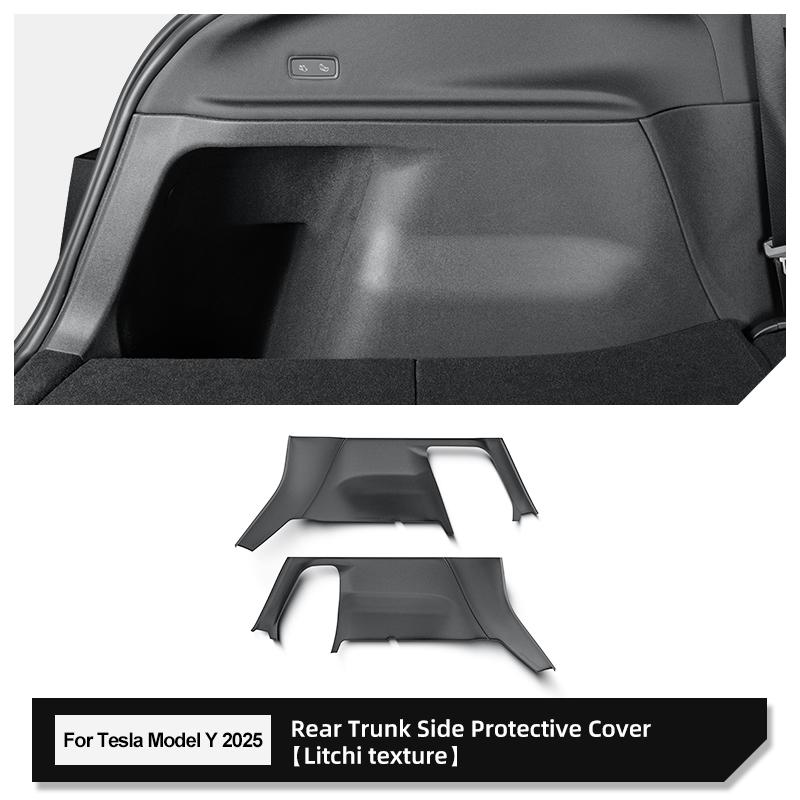 for Tesla Model Y Launch 2025 Juniper Rear Trunk Side Anti-Kick Pad Full Coverage Protection Kit Car Anti-dirty Pad 4Pcs Black