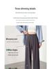 Women's High-Waisted White Wide-Leg Pants 2025 - Drapey Casual Slim Fit for Spring & Autumn