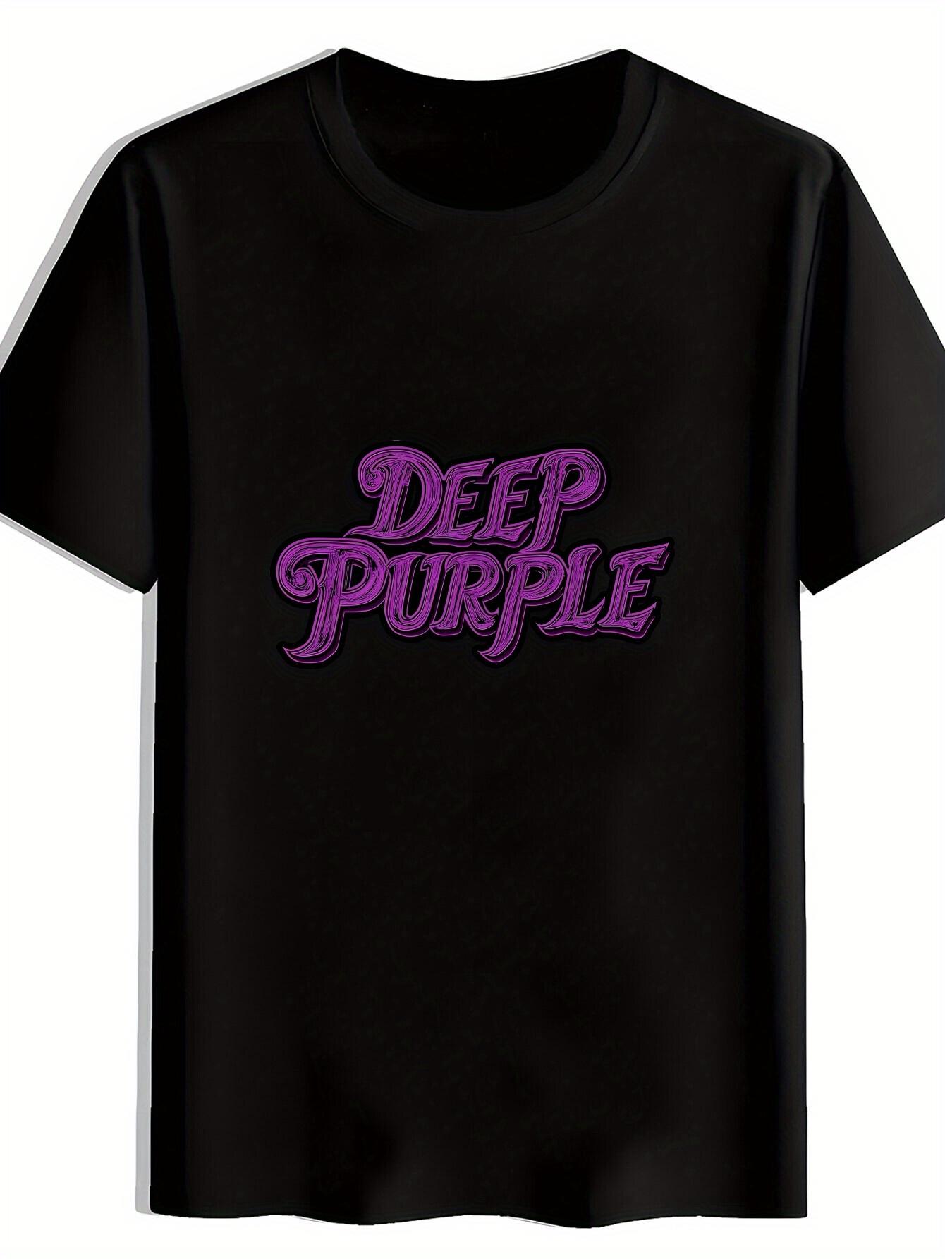 

Vintage Rock Band Graphic T-shirt - Deep Purple Retro Print Short Sleeve Tee XL