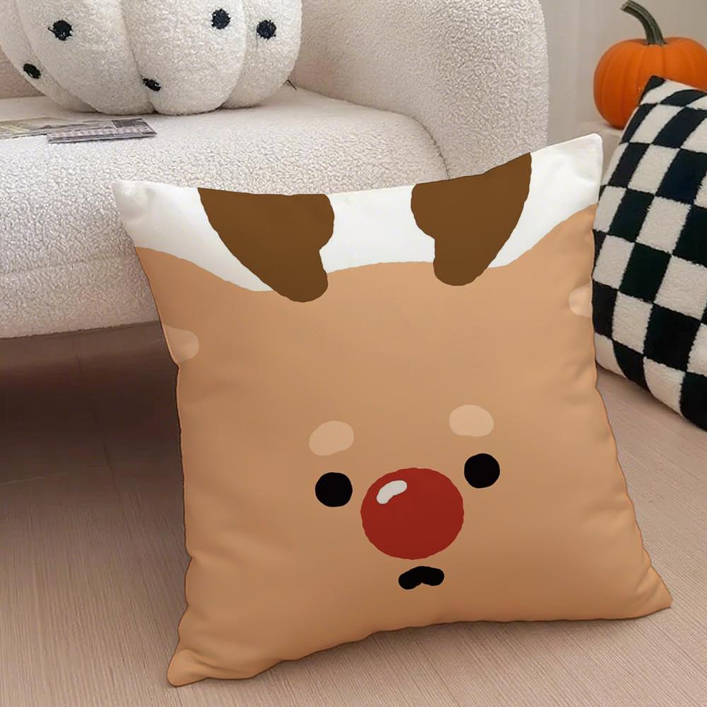 Merry Christmas Art Cushion Cover Throw Pillow Cover Hidden Button Durable Polyester Chair Cushion