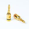 4mm Gold-Plated Banana Plug Connector for Speaker Cables and Amplifiers, Solderless Design.
