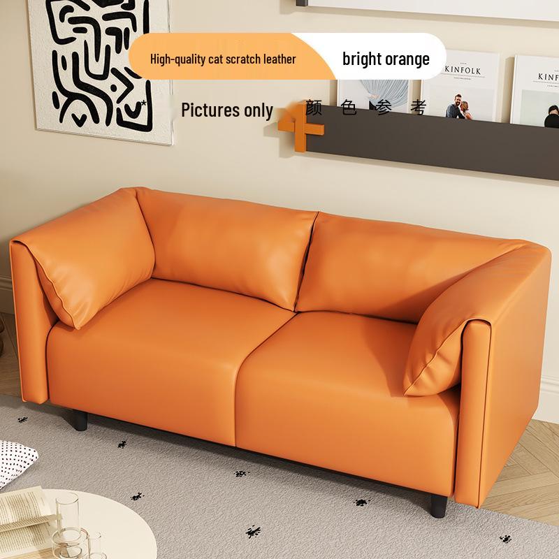 Modern Light Luxury Small Apartment Sofa - Cat Scratch Leather Fabric for Bedroom, Lounge, or Clothing Store