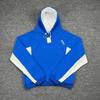 Unisex American Patchwork Batwing Sleeve Embroidered Fleece Hoodie and Casual Pants Set
