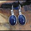 Solid 925 Sterling Silver Blue Sandstone Handmade Dangle Drop Earrings Gift For Her Bezel Earrings Anniversary Gift